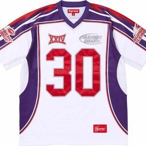 Size L - Supreme Sudden Death Football Jersey - White
